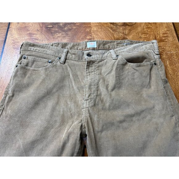 Vtg Dockers Corduroy Pants Slacks 38x34 Brown Khaki Flat Front Western Preppy - Picture 3 of 10